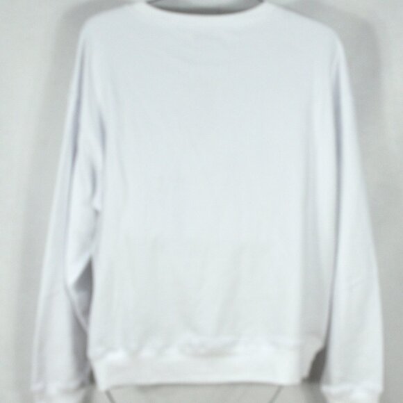 Wildfox crew neck sweatshirt M overthinker White Green Comfy Long Sleeve - Picture 4 of 8
